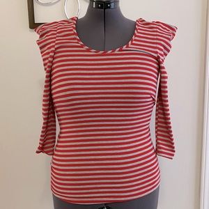 Sparkle & Fade stripped shirt with capped sleeves